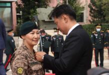 МОНГОЛ УЛСЫН ЕРӨНХИЙЛӨГЧ АФГАНИСТАНД ҮҮРЭГ ГҮЙЦЭТГЭСЭН ЦЭРГИЙН БАГТ ТӨРИЙН ОДОН, МЕДАЛЬ ГАРДУУЛАВ