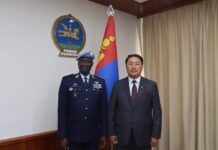 БАТЛАН ХАМГААЛАХЫН САЙД Г.САЙХАНБАЯР НҮБ-ЫН ЕНБД-ЫН ЦЭРГИЙН ЗӨВЛӨХ ГЕНЕРАЛ БИРАМ ДИОП-ИЙГ ХҮЛЭЭН АВЧ УУЛЗАВ